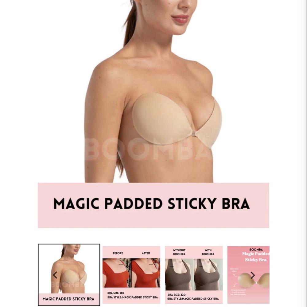 Boomba Magic Padded Sticky Bra Size D in Sand